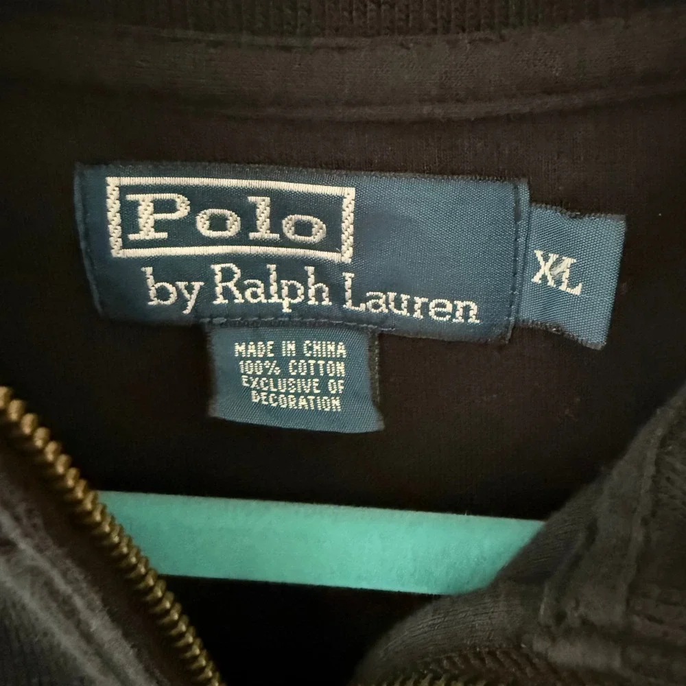 Polo Ralph Lauren Mens XL Black Quarter Zip Pullover Red Pony Logo Sweater - Picture 4 of 6